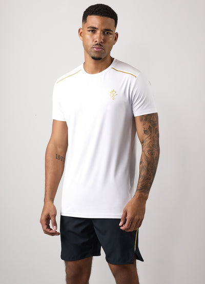 Gym King Flex Tee - White/Gold