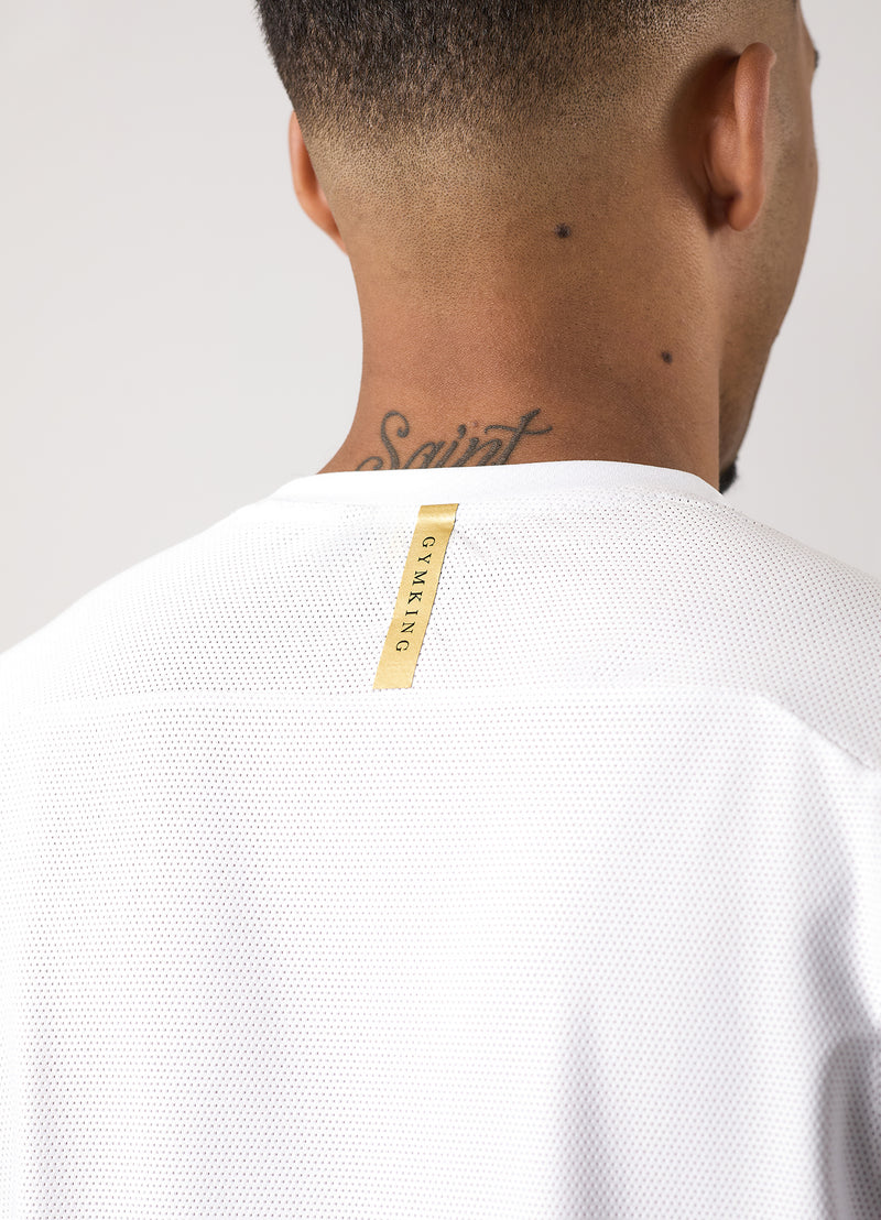 Gym King Flex Tee - White/Gold