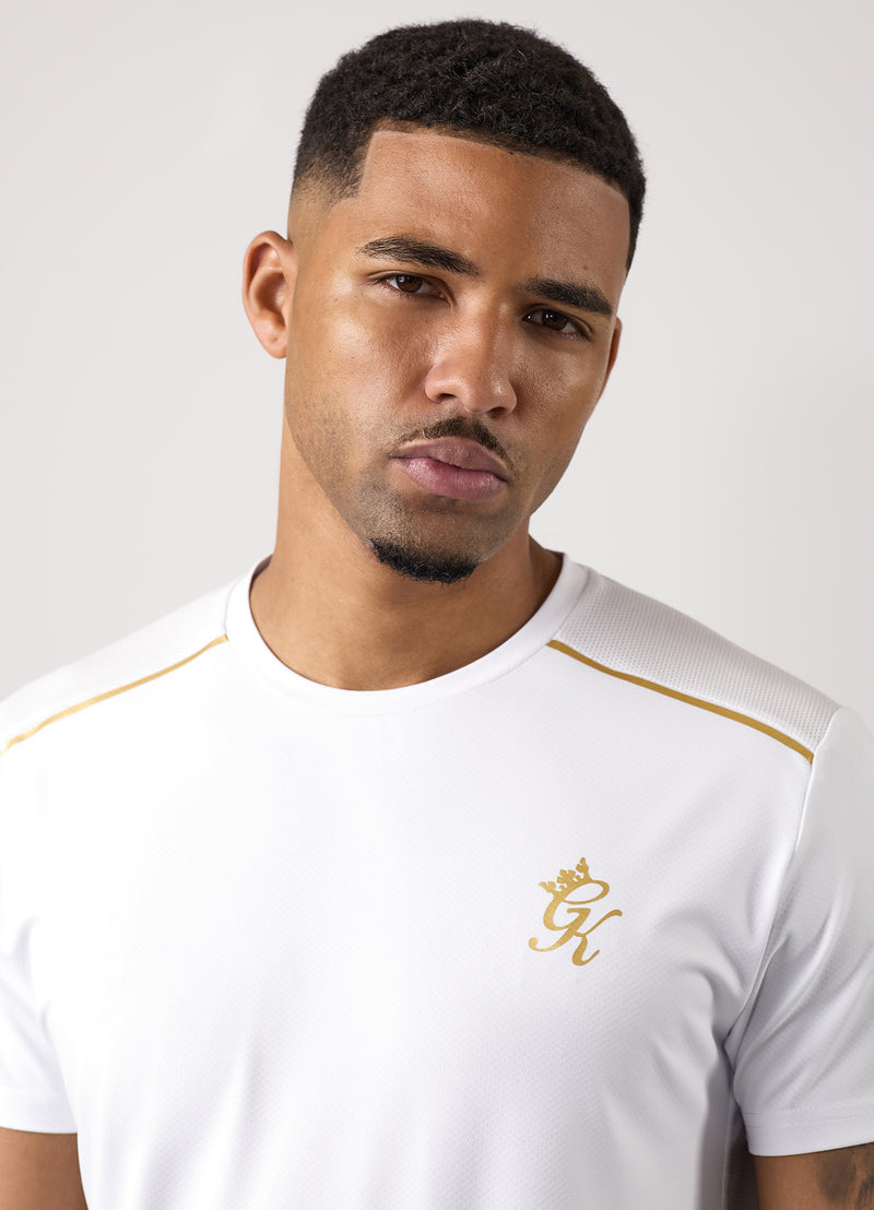 Gym King Flex Tee - White/Gold