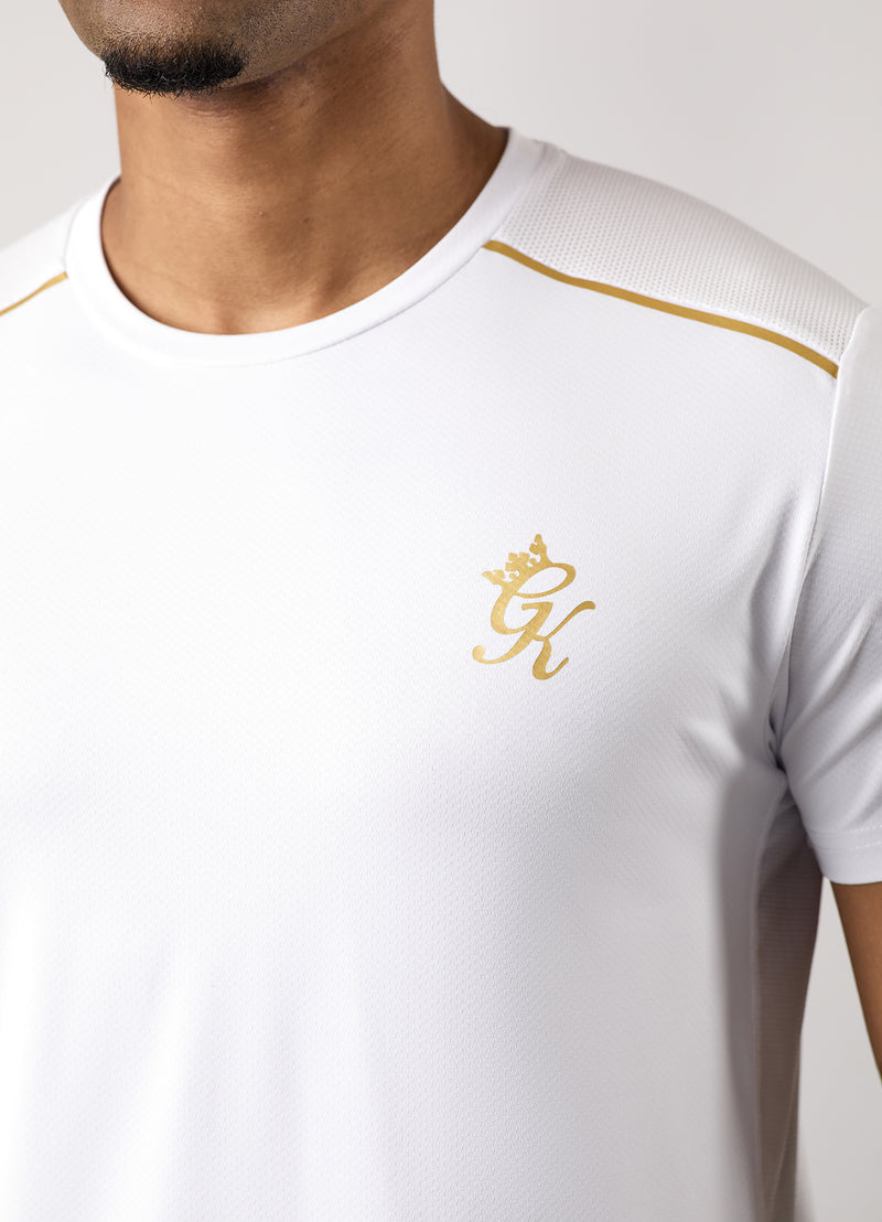 Gym King Flex Tee - White/Gold