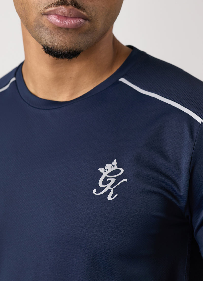 Gym King Flex Tee - Navy/Silver