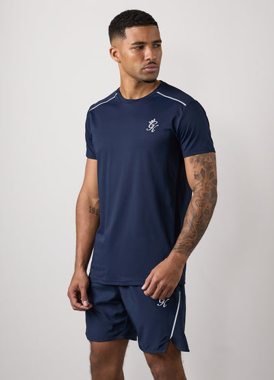 Gym King Flex Tee - Navy/Silver