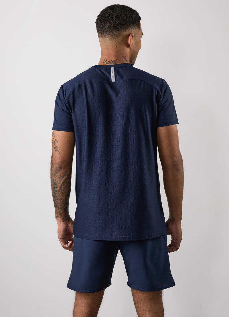 Gym King Flex Tee - Navy/Silver