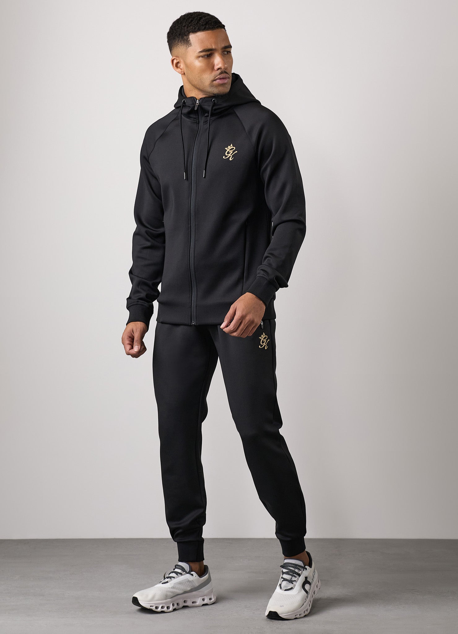 Gym King Poly Tracksuit Bottom Black Gold GYM KING