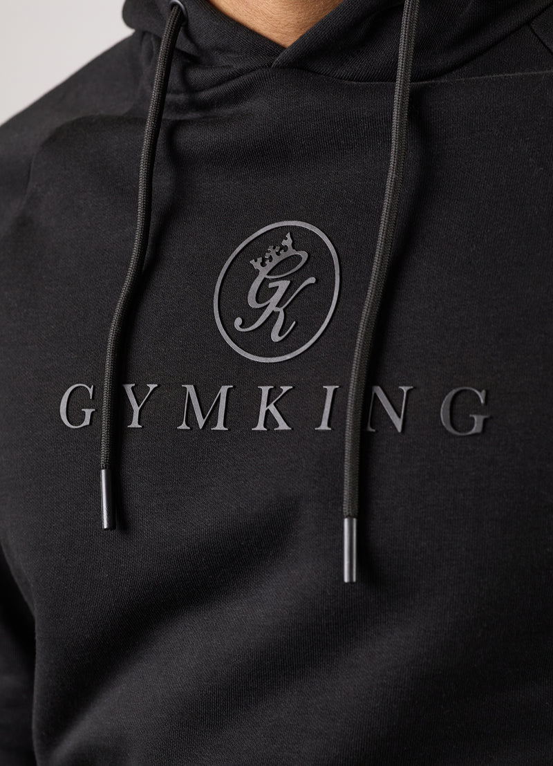 Gym King Pro Logo Fleece Hood - Black/Black