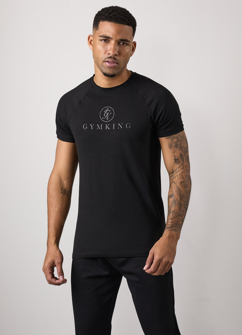 Gym King Pro Logo Tee - Black/Black