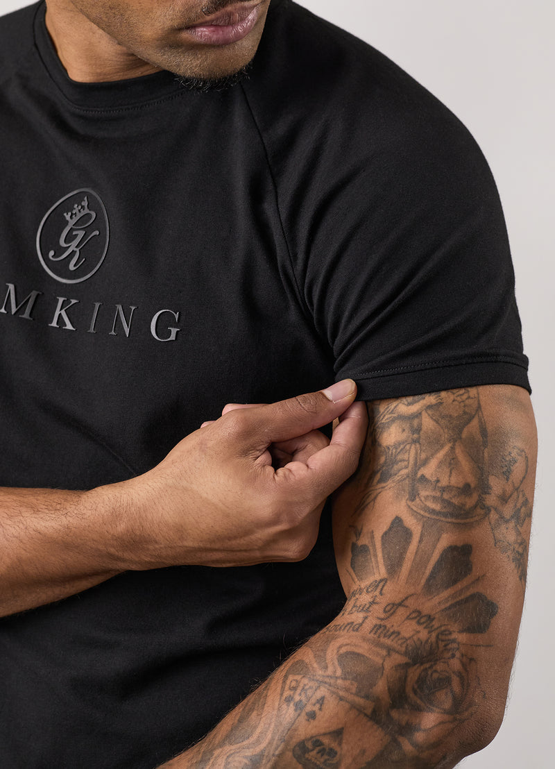 Gym King Pro Logo Tee - Black/Black