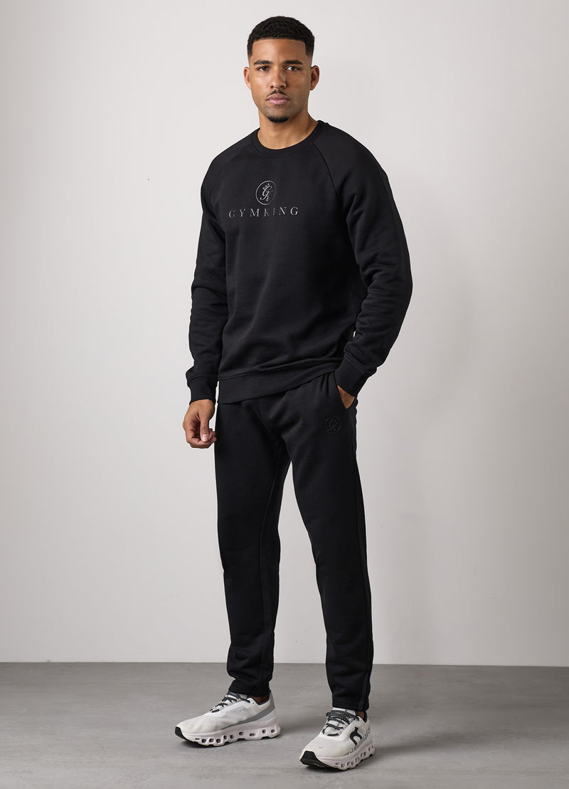 Gym King Pro Logo Crew - Black/Black