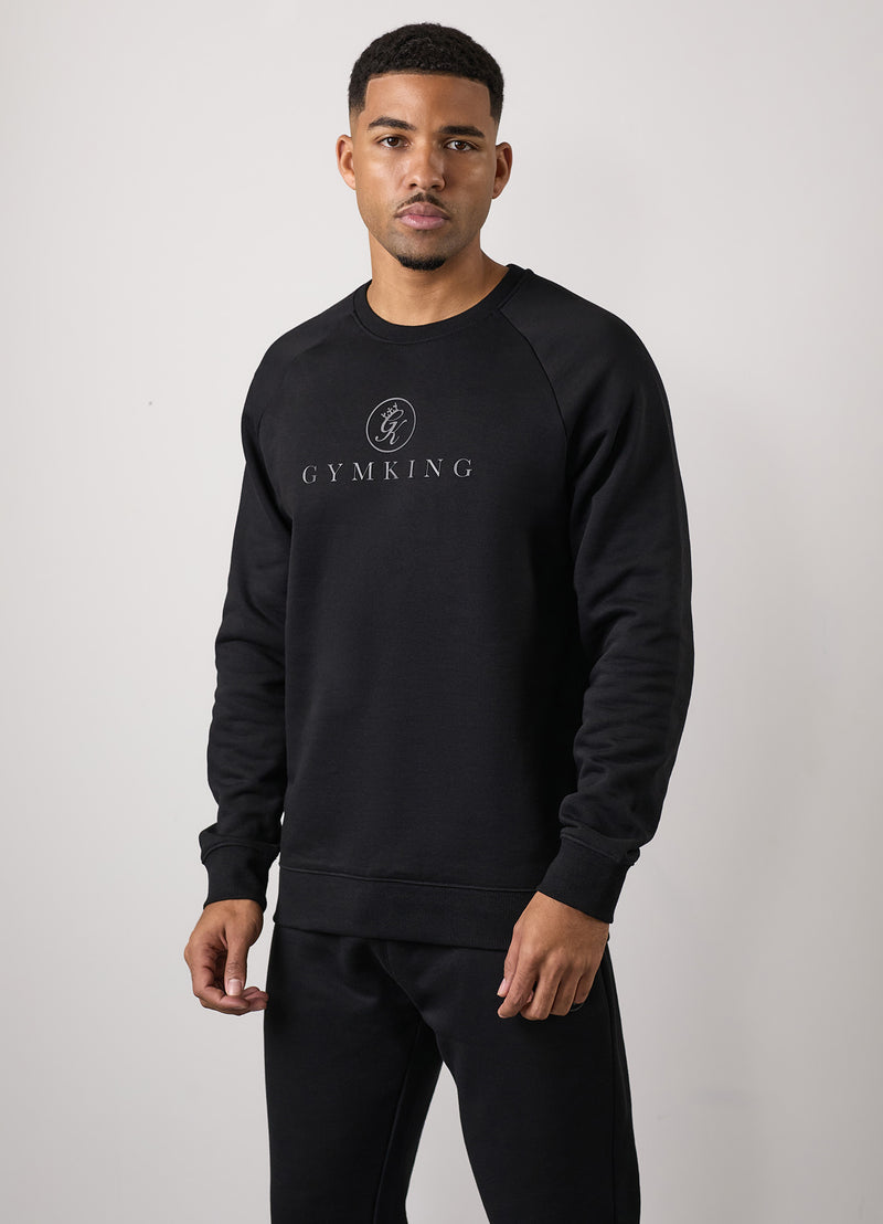 Gym King Pro Logo Crew - Black/Black