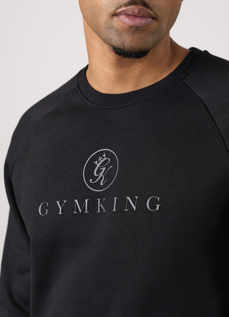 Gym King Pro Logo Crew - Black/Black