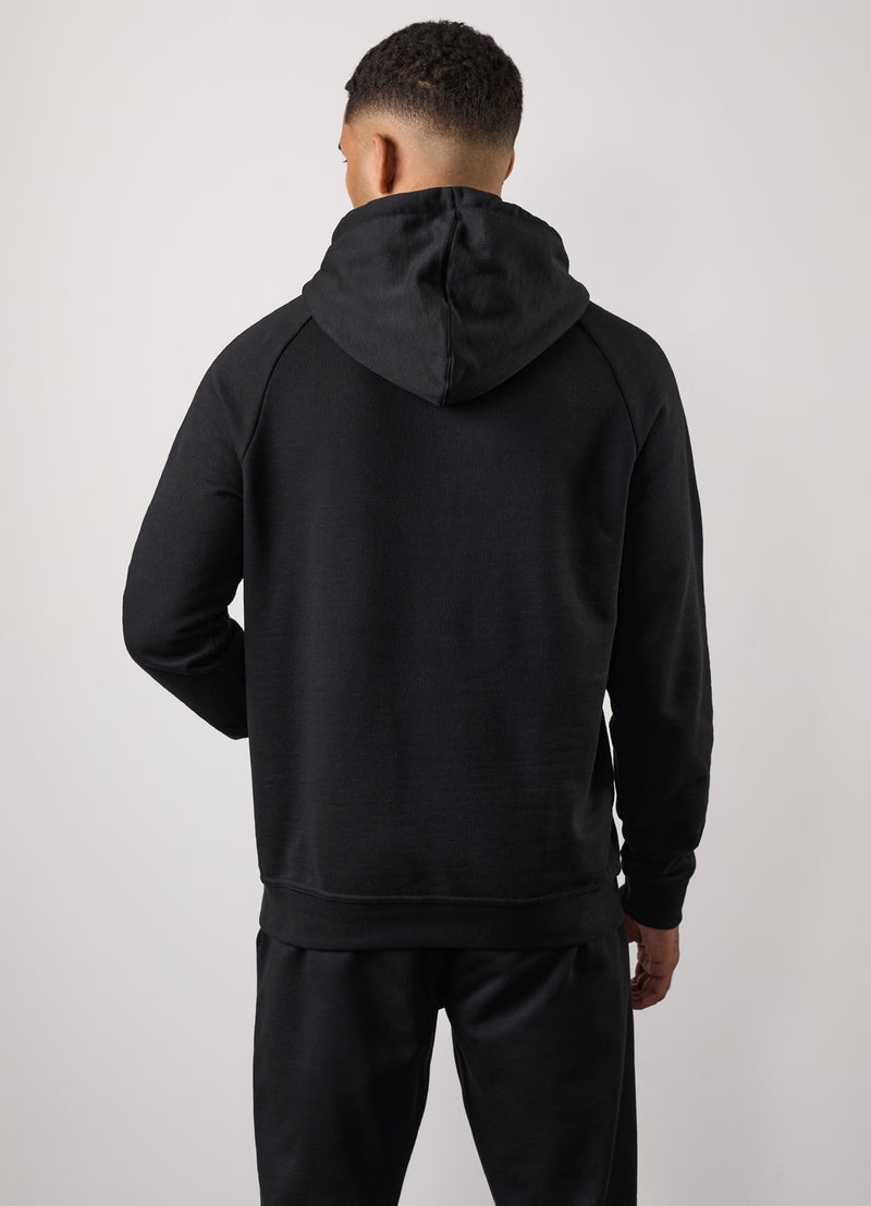 Gym King Pro Logo Fleece Hood Tracksuit - Black/Gold