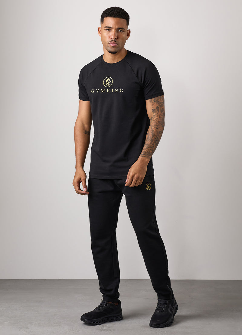 Gym King Pro Logo Jersey Tee - Black/Gold