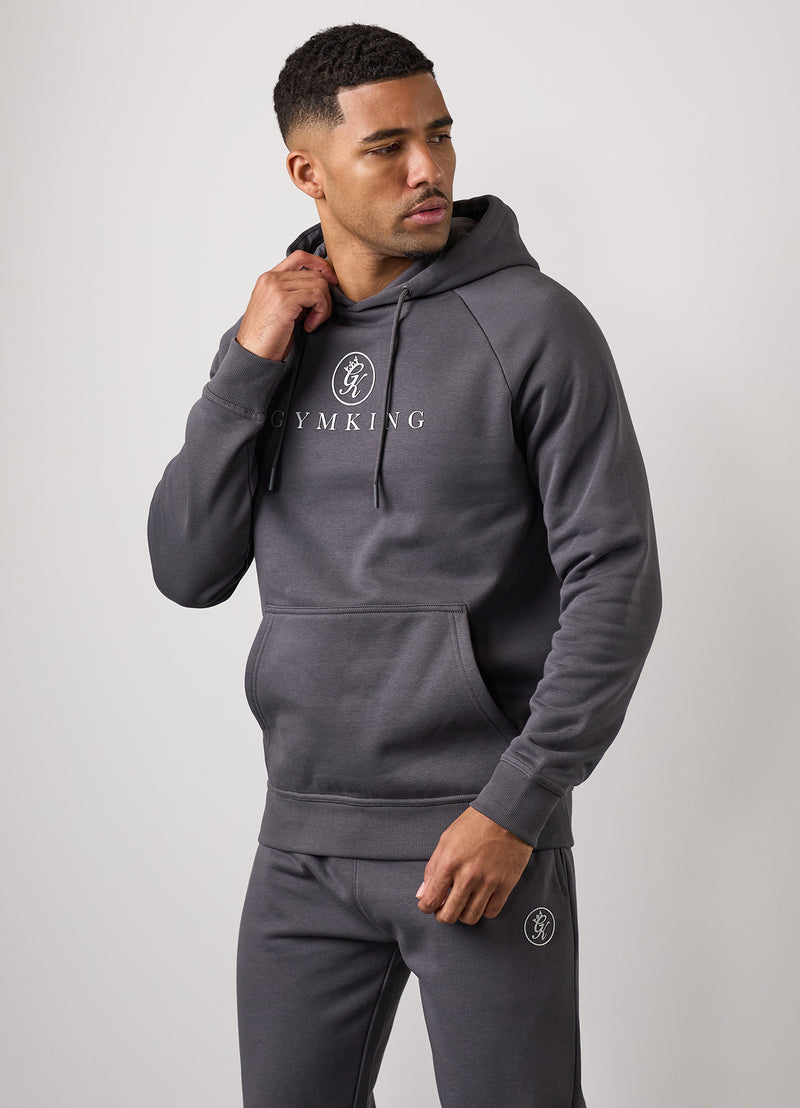 Gym King Pro Logo Fleece Hood - Onyx Grey