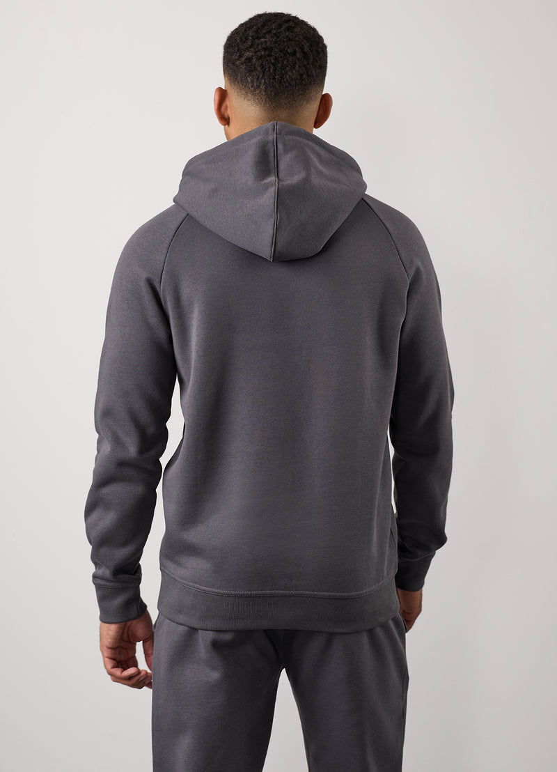 Gym King Pro Logo Fleece Hood - Onyx Grey