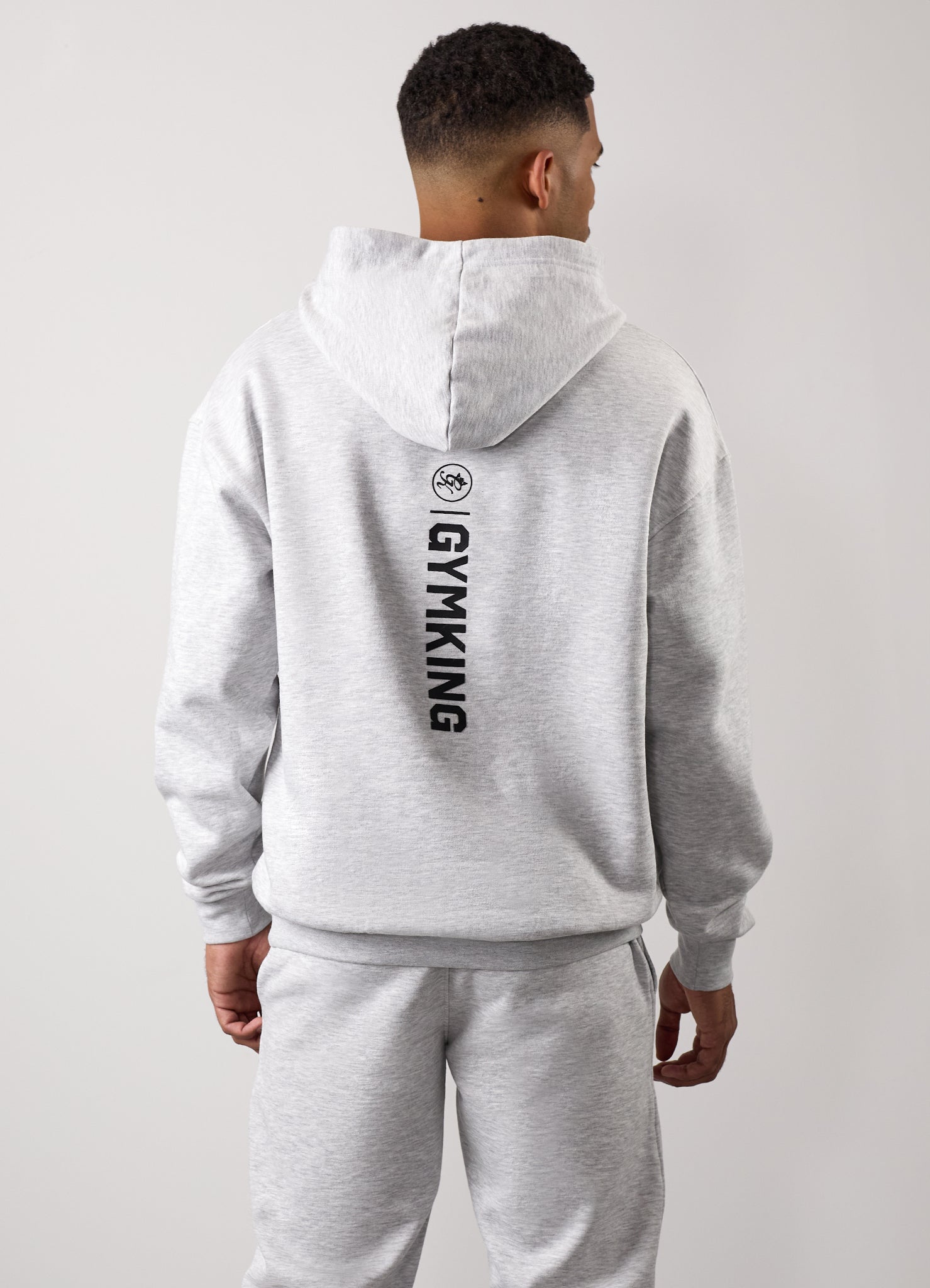 Gym King Aventus Fleece Hood - Snow Marl