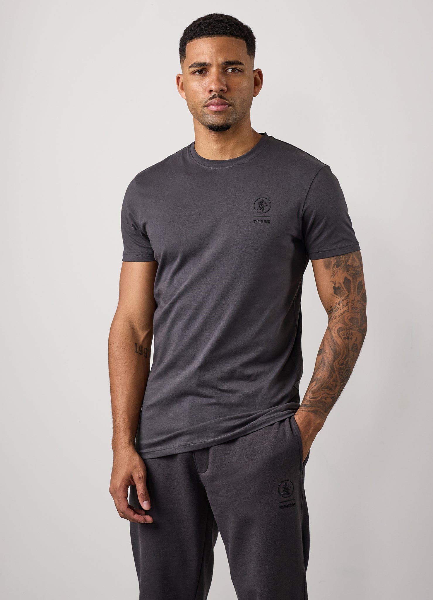 Gym King Aventus Jersey Tee - Dark Pewter