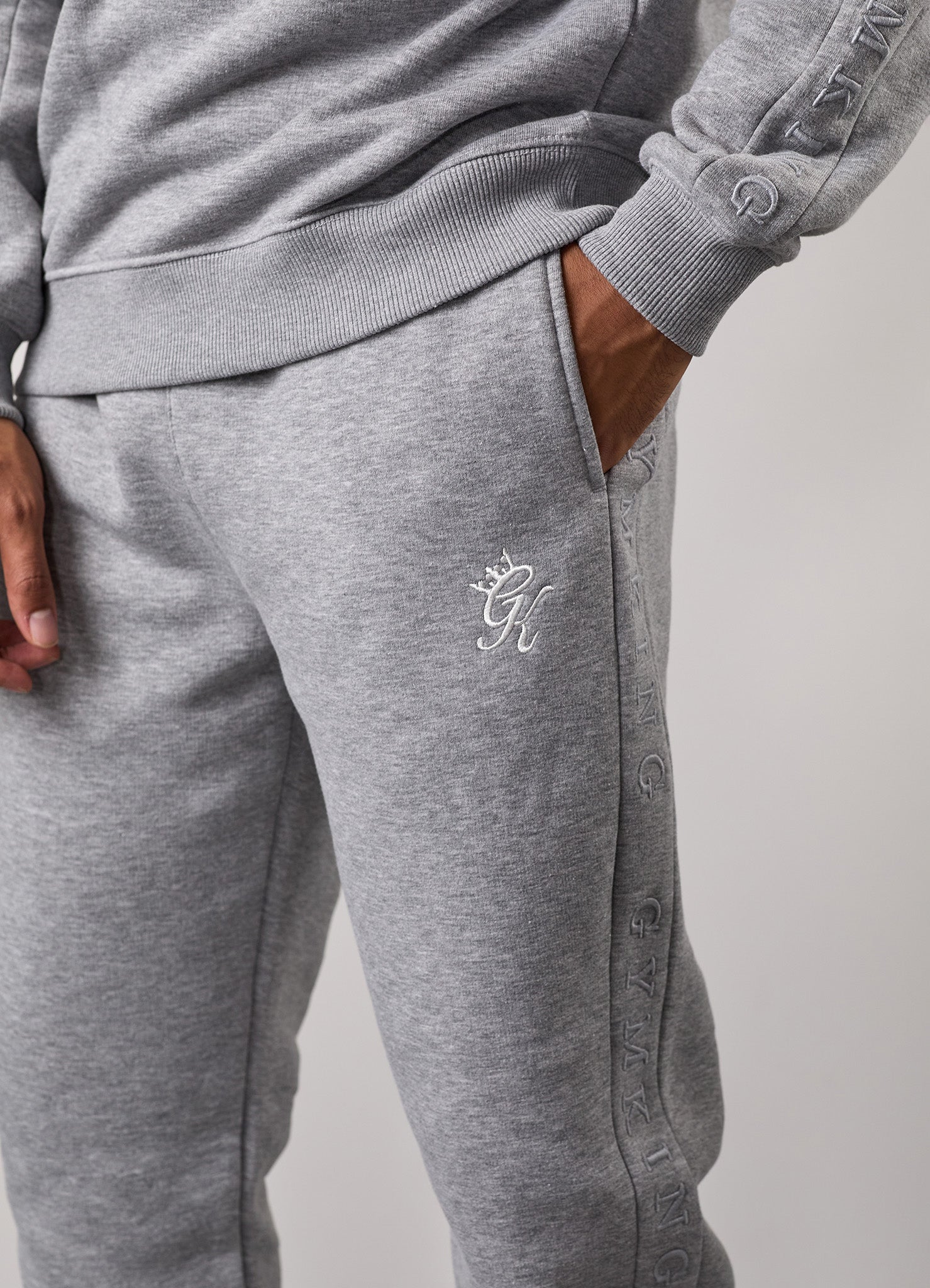 Gym king grey marl joggers deals