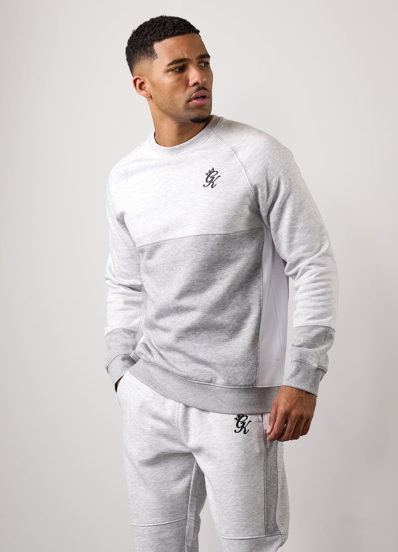 Gym King Minefield Fleece Crew - Snow Marl