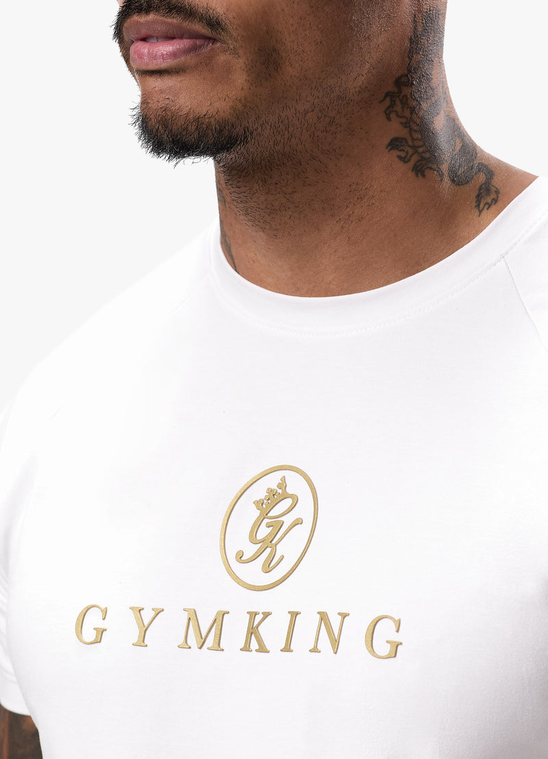 Gym King Pro Logo Tee - White/Gold