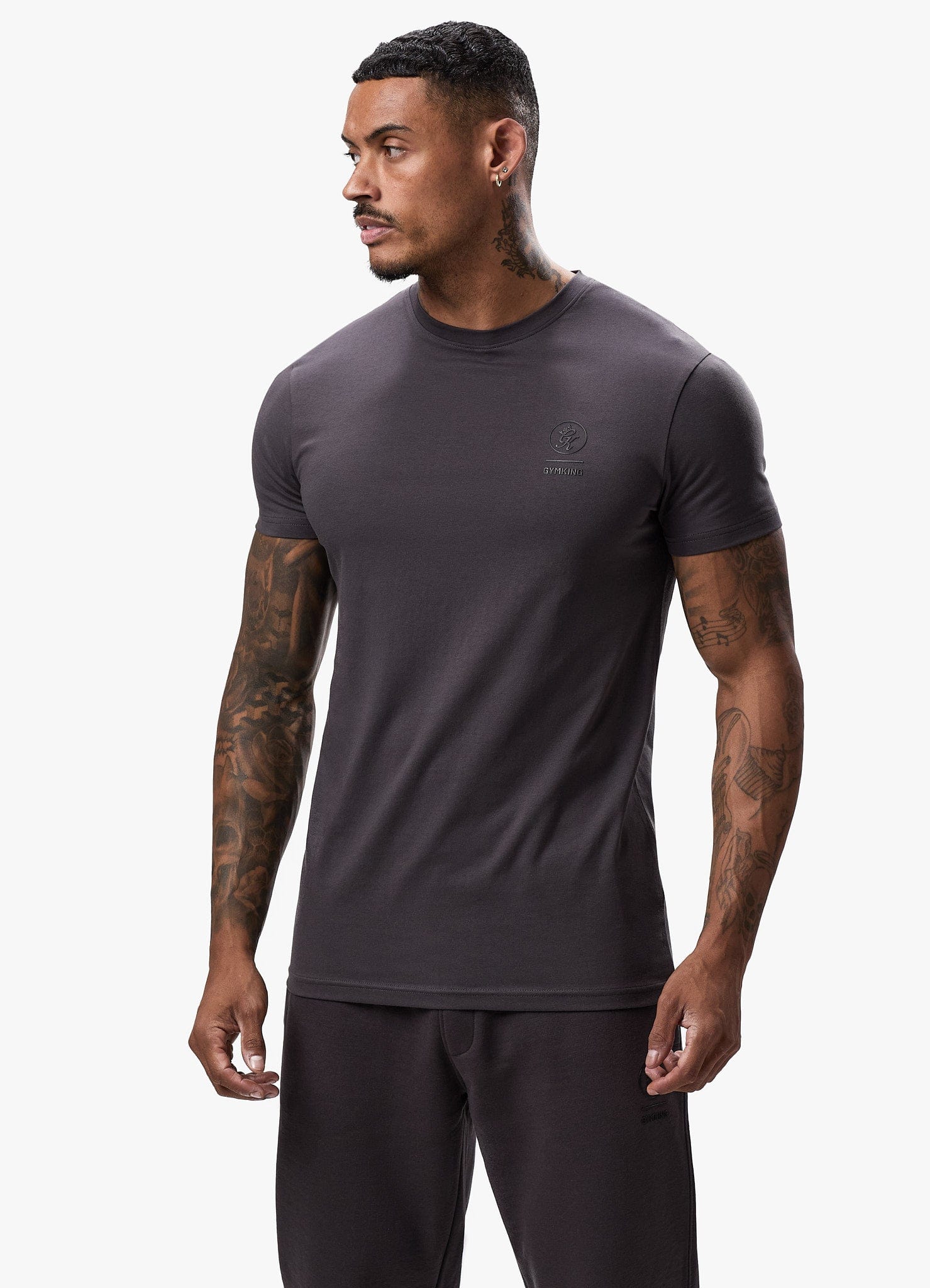 Gym King Aventus Jersey Tee - Dark Pewter