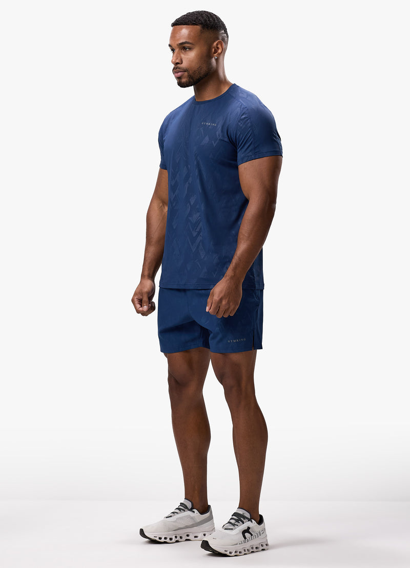 Gym King Debossed Peak Short - Deep Cobalt