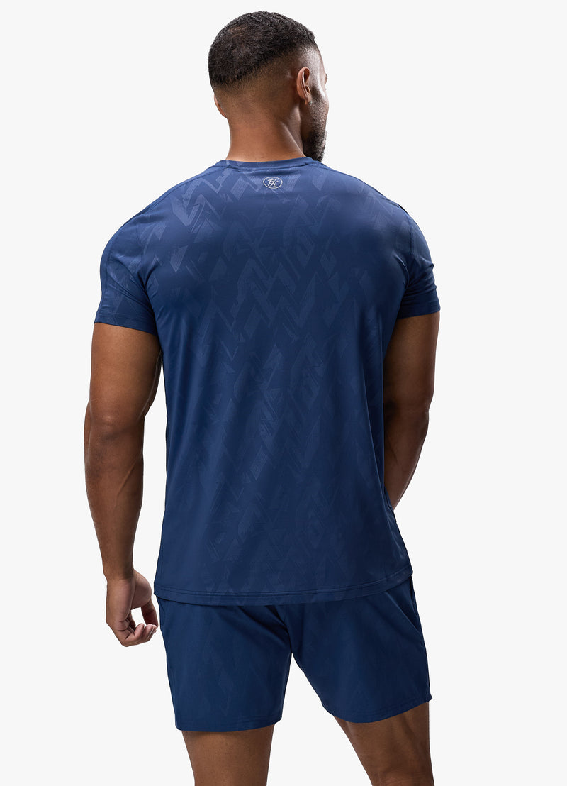 Gym King Debossed Peak Tee - Deep Cobalt