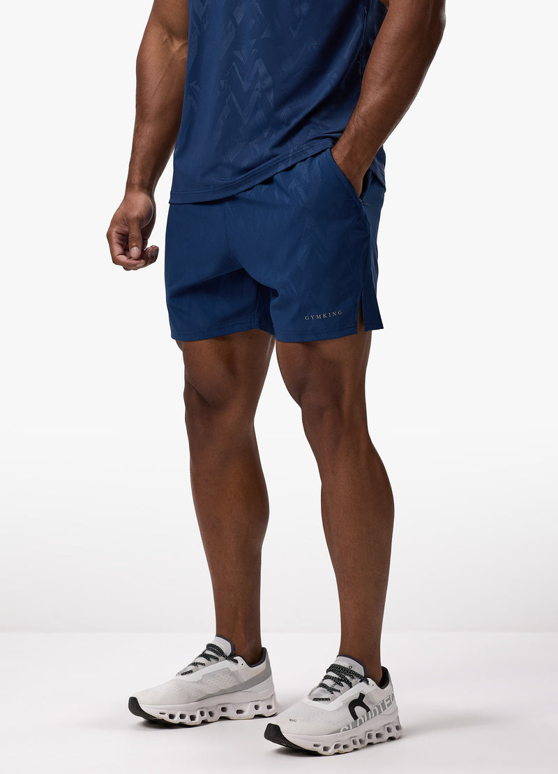 Gym King Debossed Peak Short - Deep Cobalt