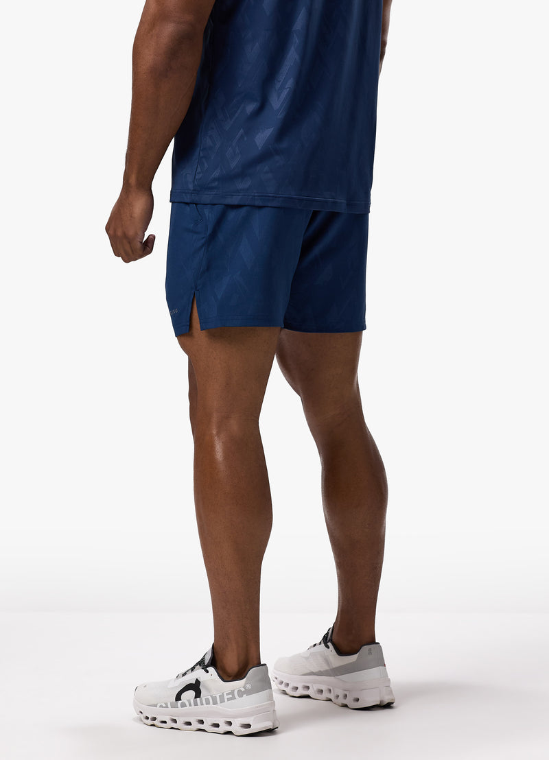 Gym King Debossed Peak Short - Deep Cobalt