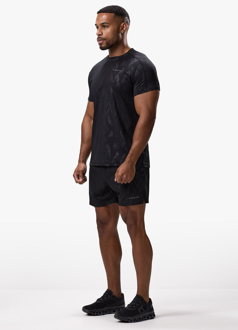 Gym King Debossed Peak Tee - Black