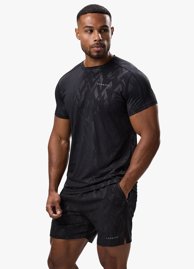 Gym King Debossed Peak Tee - Black