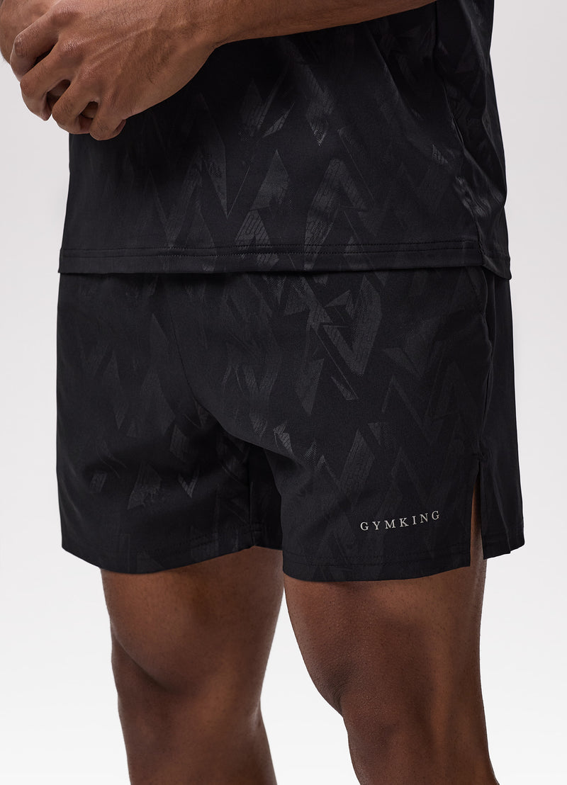 Gym King Debossed Peak Short - Black