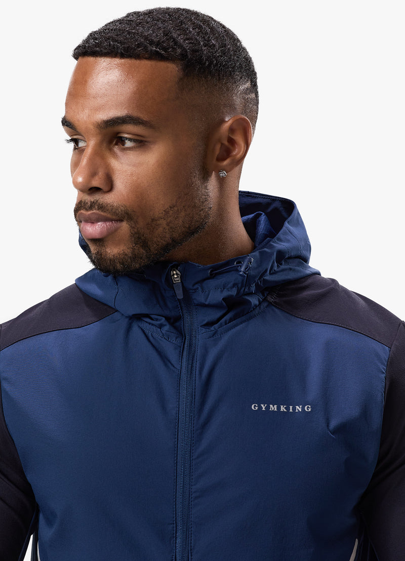 Gym King Advance Tracksuit Top - Navy/Estate Blue