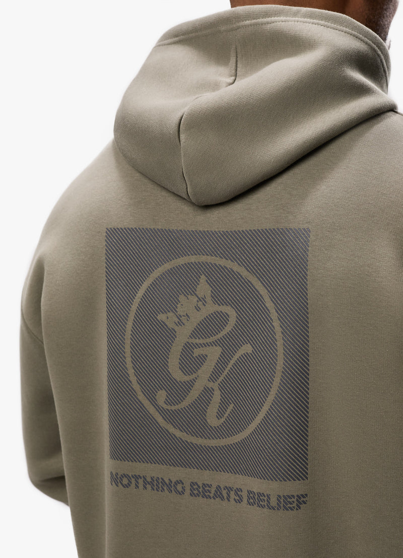 Gym King Belief Fleece Hood - Khaki