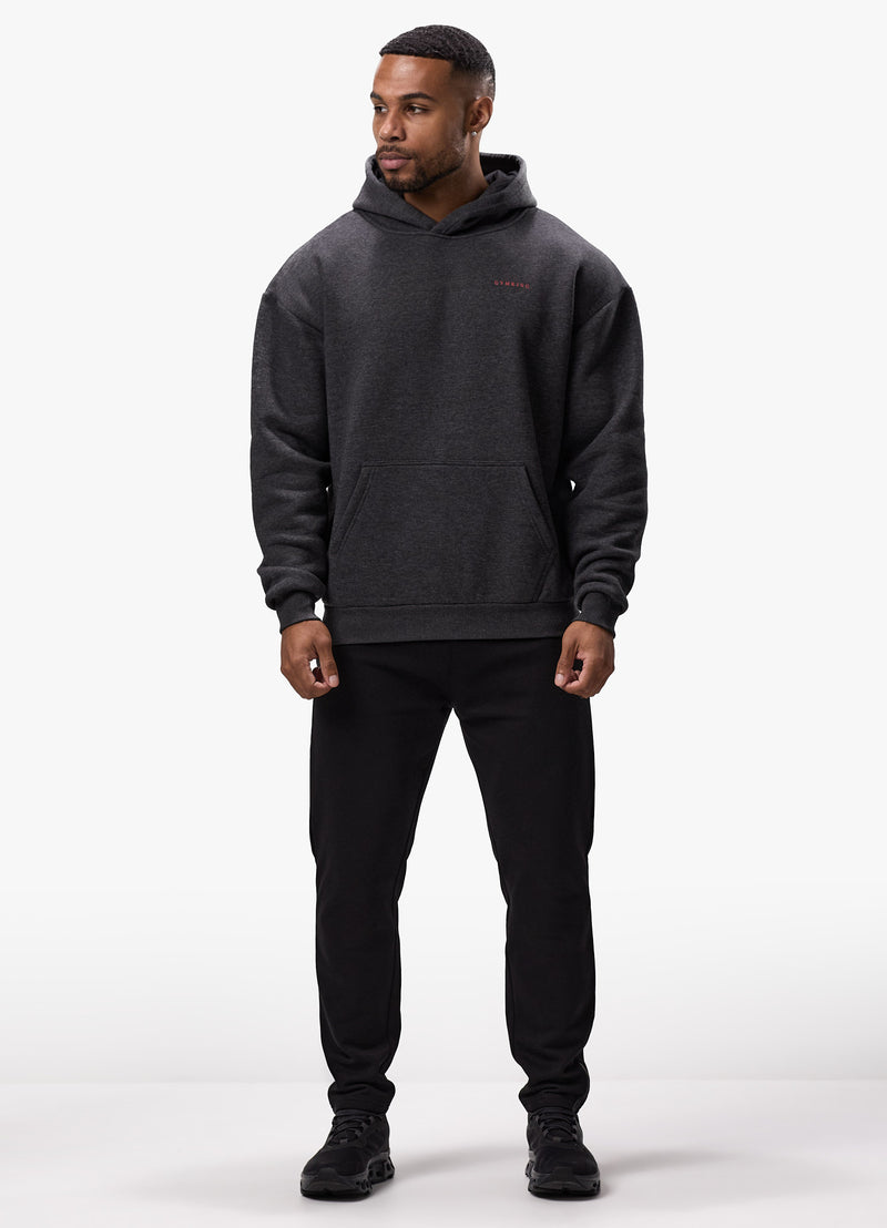 Gym King Belief Fleece Hood - Charcoal Marl