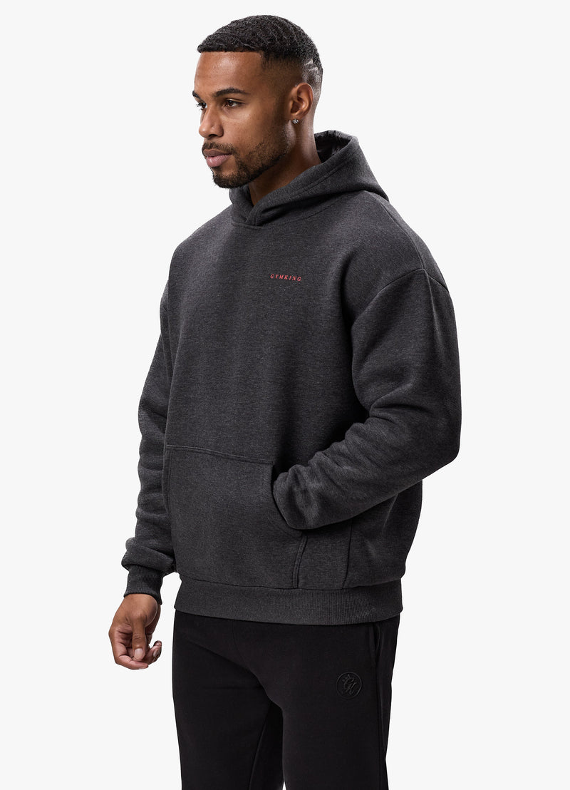 Gym King Belief Fleece Hood - Charcoal Marl