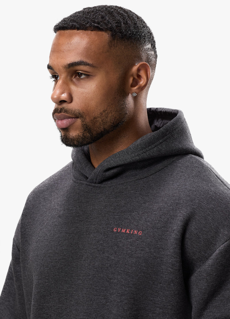 Gym King Belief Fleece Hood - Charcoal Marl