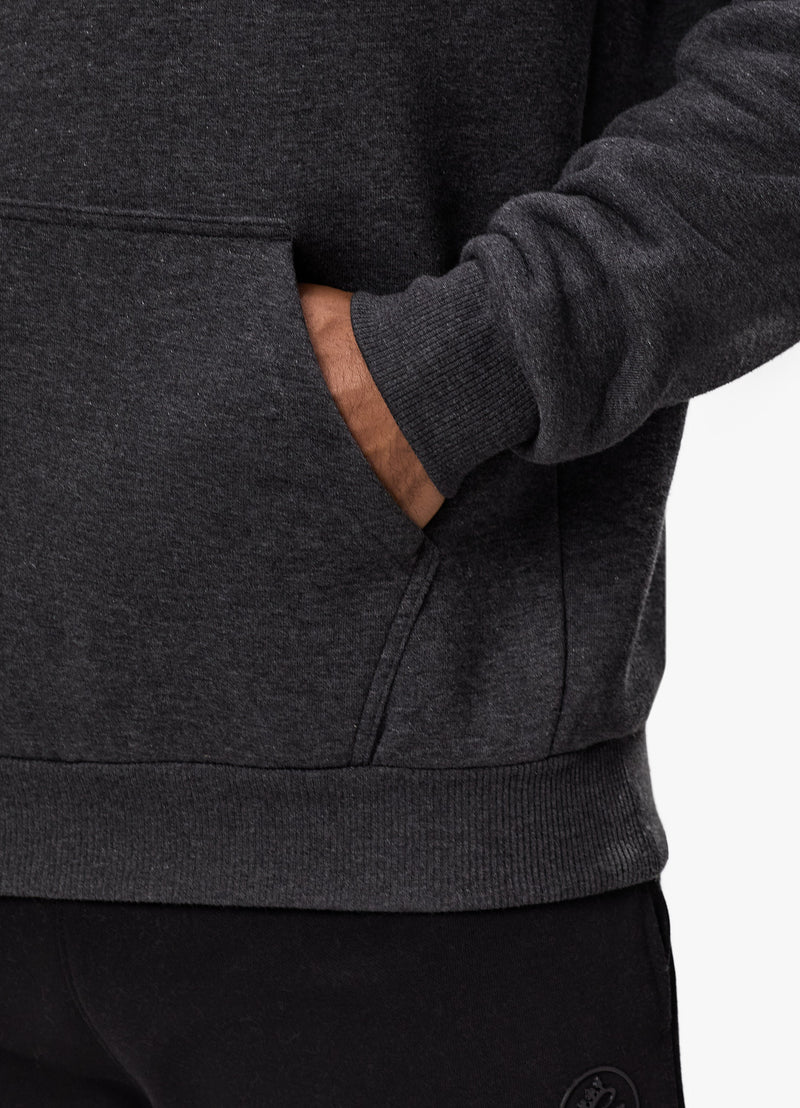 Gym King Belief Fleece Hood - Charcoal Marl