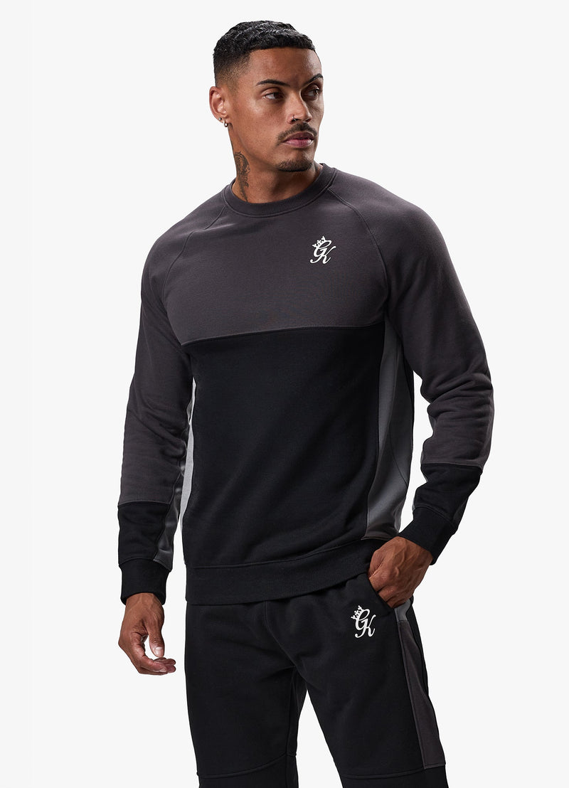 Gym King Minefield Crew Tracksuit - Black