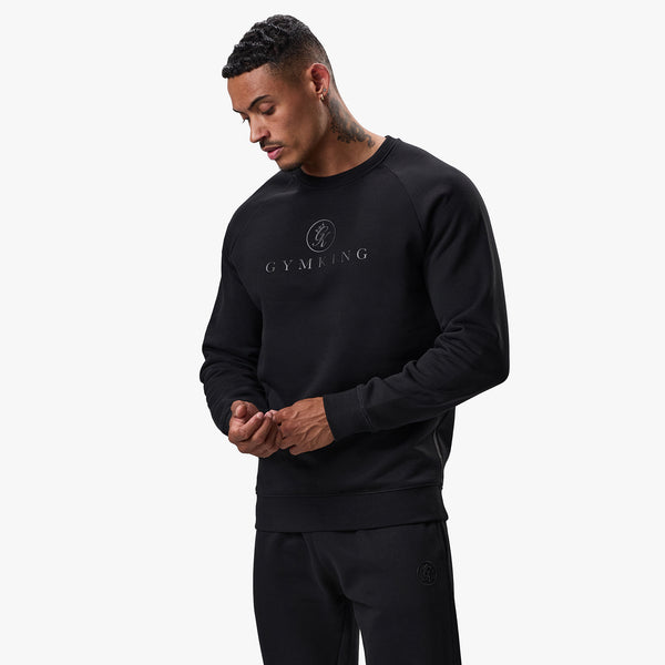 Gym King Pro Logo Crew - Black/Black