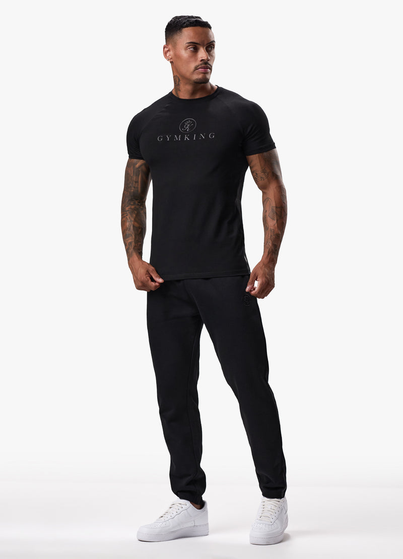 Gym King Pro Logo Tee - Black/Black