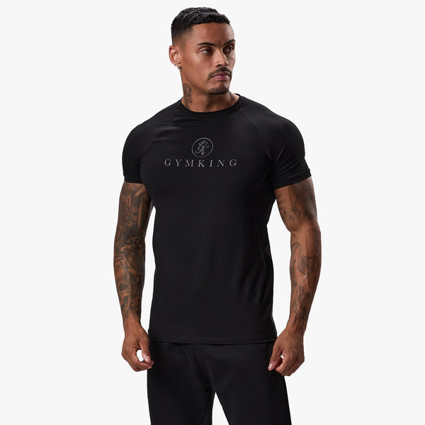 Gym King Pro Logo Tee - Black/Black