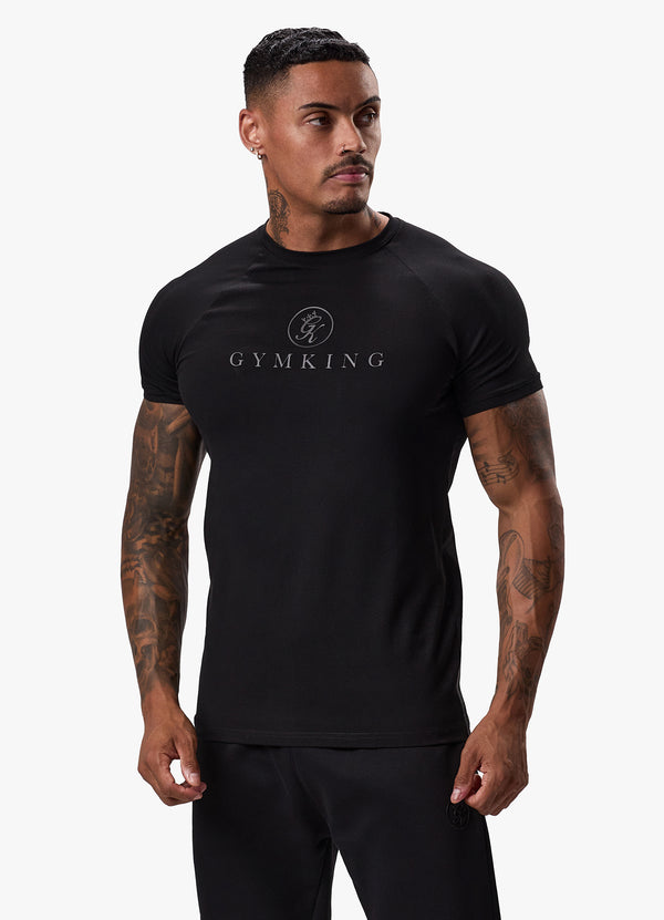 Gym King Pro Logo Tee - Black/Black