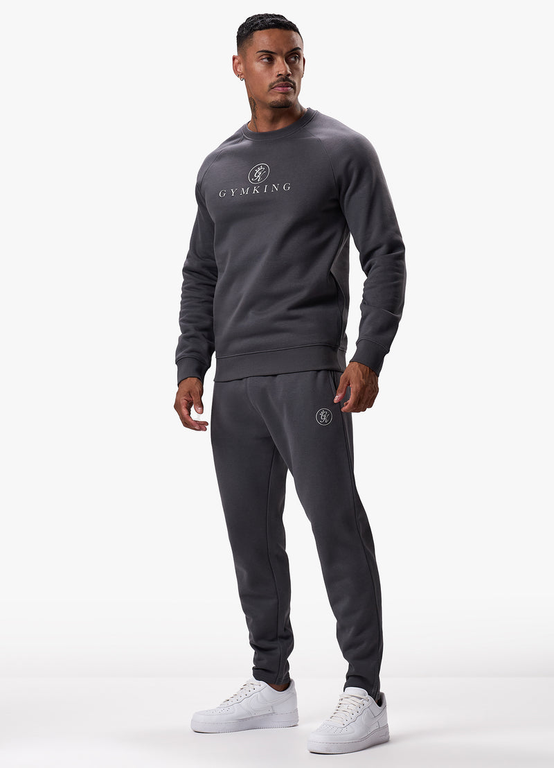 Gym King Pro Logo Fleece Crew - Onyx Grey