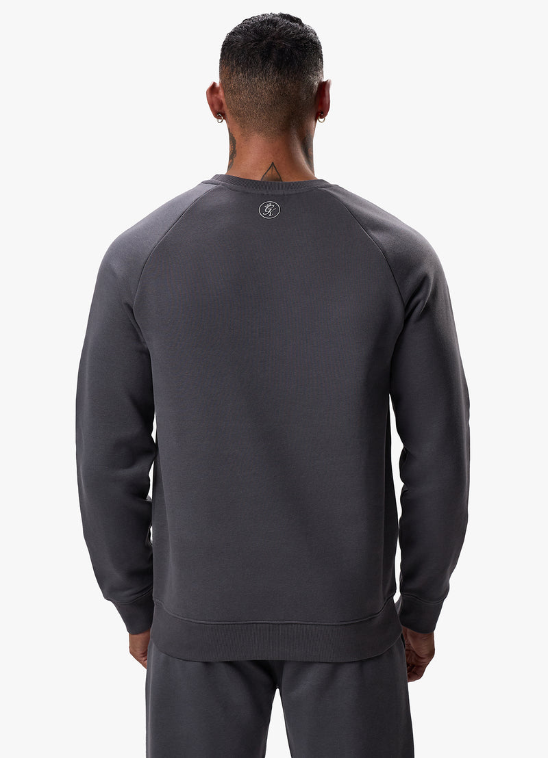 Gym King Pro Logo Fleece Crew - Onyx Grey