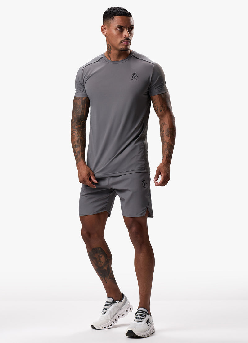 Gym King Flex Tee - Fossil Grey/Black