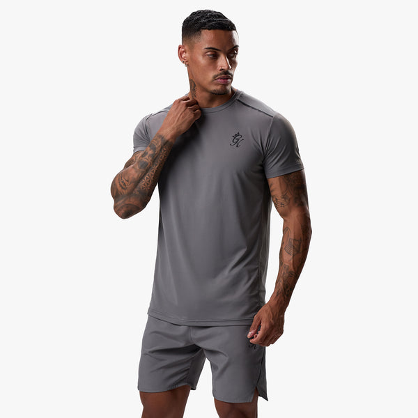 Gym King Flex Tee - Fossil Grey/Black