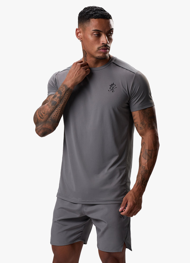 Gym King Flex Tee - Fossil Grey/Black