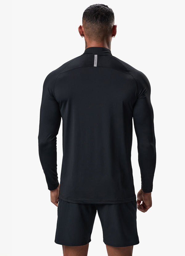 Gym King Flex 1/4 Zip Funnel Neck - Black/Silver