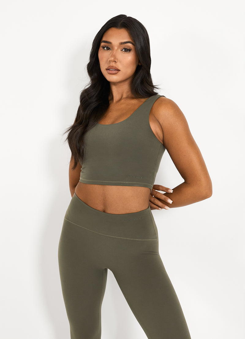 Gym King Peach Luxe Tank - Olive Luxe