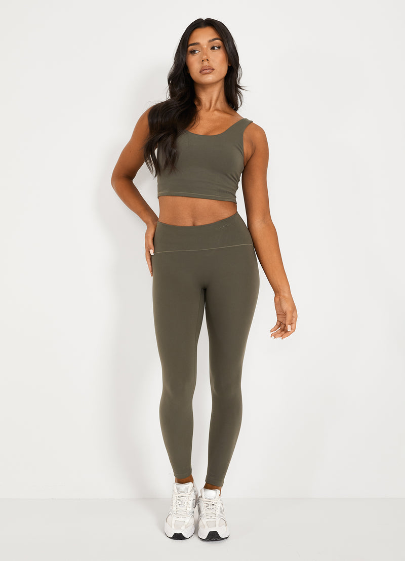 Gym King Peach Luxe Tank - Olive Luxe